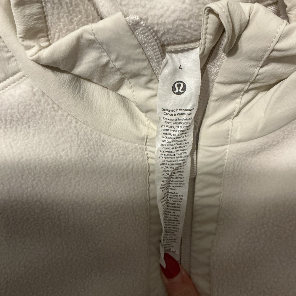 Lululemon Athletica Off-White Fleece Jacket Size 4